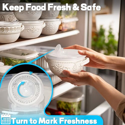 French Onion Soup Bowls with Handles and lids & Spoons, 20 Oz Ceramic Soup Crocks Oven Safe Serving Bowls for Chili, Beef Stew, Cereal, Pot Pies, Embossment, Set of 4, White (Multiple Patterns) - color: White (Multiple Patterns)