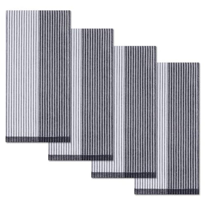 Homaxy Premium 100% Cotton Kitchen Towels 18"x28", 4 Pack, Black | Large Kitchen Hand Towels, Soft and Absorbent Tea Towel, Dish Towels with Hanging Loops - color: Black, size: 18 x 28 - 4 Pack