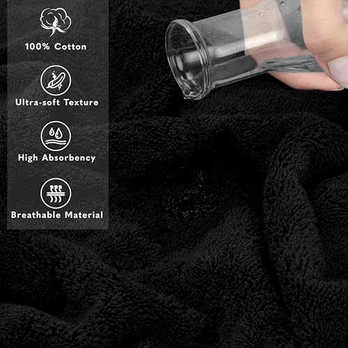 American Soft Linen 100% Cotton Luxury Turkish Towels, 35x70 XL Bath Sheet | Soft Absorbent Quick Dry OEKO Tex Standard 100 Certificated Durable Machine Washable Premium Hotel Quality - color: Black, size: 35"x70"
