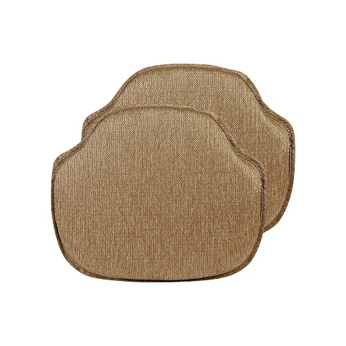 Klear Vu Gripper Omega Non-Slip Windsor Chair Cushions with Skid-Proof Seat Pad for Dining Room, Kitchen, and Office Use, 16x15 Inches, 2 Count (Pack of 1), Gold - color: Gold, size: 2 Count (Pack of 1)