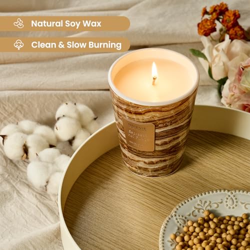 M&SENSE Espresso Hot Fudge Scented Soy Candle, 3 Wick Highly Scented 14.1 Oz 75H, Aromatherapy Christmas Gift for Women and Men - color: EspressoHotFudge, size: Medium