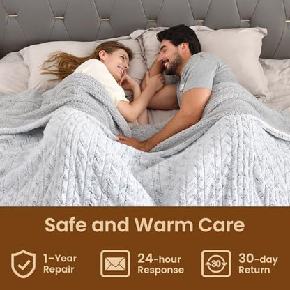 Bearhug Electric Blanket Full Size 77" x 84", 10 Heat Settings Heated Blanket, 1-12 Hour Auto Shut-Off, Faux Fur & Sherpa Dual-Sided Heating Blanket, Machine Washable, Gift-Ready Elegant Packaging - color: Dreamy Milky Way, size: Full Size 77" x 84"