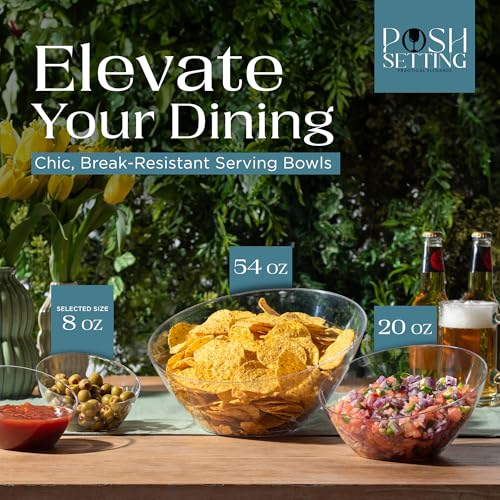 5 Pack Clear Angled Plastic Serving Bowls Disposable for Party Table 8oz | Angled Bowl Design. Chip, Candy, Salad & Fruit Use. Disposable Party Tableware. Buffet & Wedding Serving. Clear Plastic. - color: Clear, size: Small 8 OZ