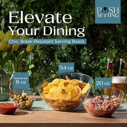 5 Pack Clear Angled Plastic Serving Bowls Disposable for Party Table 8oz | Angled Bowl Design. Chip, Candy, Salad & Fruit Use. Disposable Party Tableware. Buffet & Wedding Serving. Clear Plastic. - color: Clear, size: Small 8 OZ