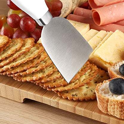 hecef Large Charcuterie Board Set of 13, A Bamboo Cheese Board and Snack Tray, 2 Ceramic Bowls, 4 Server Forks, 4 Knives Set, Appetizer Platter for Birthdays, Weddings, Housewarming, Feast - style: with Snack Tray