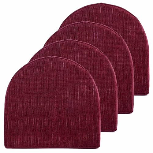 Chair Cushions: Premium High-Density Memory Foam Seat Cushion for Office, Home, & Car - Ergonomic Design for Comfortable Sitting, Relieves Pain & Tailbone Pressure with Non-Slip Bottom, 4 Pack, Wine - color: Wine Burgundy, size: 4 Pack - U Shaped