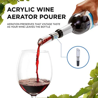 Ivation 7-Piece Wine Gift Set, Electric Opener, Aerator Pourer, Pump, Stand | Ideal for dinner parties, tastings, and everyday entertaining at home; keeps every accessory in one place.