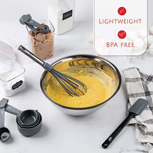 Kitchen Utensils Set 35 PCS Cooking Utensils Set, Nonstick and Heat Resistant Nylon Stainless Steel Silicone Spatula Set - Kitchen Gadgets Home Essentials Kitchen Accessories, Apartment Must Haves - color: Gray