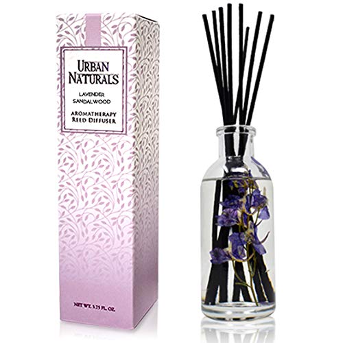 Reed Diffuser Set, Lavender Sandalwood - Bathroom Décor | Natural Bamboo Reeds Sticks, Aromatic Lavender, Golden Amber & Woods, Vegan. Made in the USA - color: Lavender Sandalwood