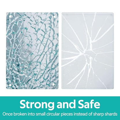 Murrey Home Glass Cutting Board for Kitchen Counter, Tempered Glass Chopping Boards Dishwasher Safe, Small Clear Countertop Tray, Scratch Resistant, Heat Resistant, Non Toxic, Frosted, 12"x8" - color: Textured Clear, size: 11.8"L x 7.9"W