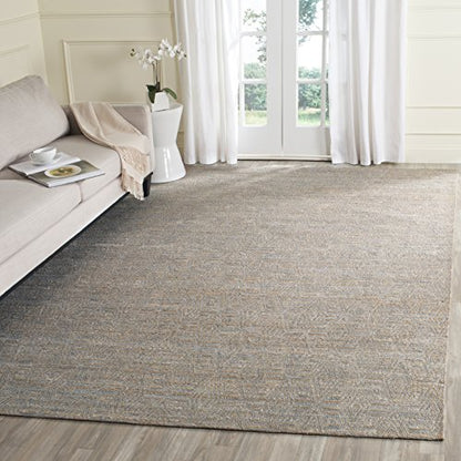 SAFAVIEH Area Rug 8x10 - Cape Cod Collection - Large - Grey & Sand, Handmade Flat Weave Jute, Ideal for Living Room, Bedroom, Office, Dining Space (CAP412A) - size: 8' x 10' (Rectangular)