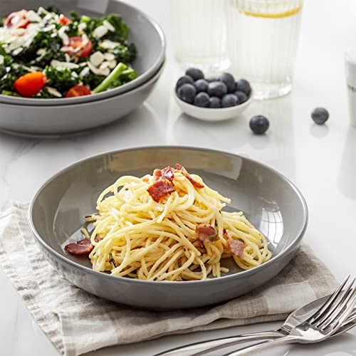 Y YHY Pasta Bowls 30oz, Large Grey Salad Serving Bowls - color: Gray, size: 30 oz