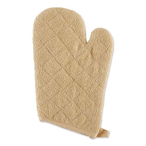 DII Basic Terry Collection 100% Cotton Quilted, Oven Mitt, Pebble, 2 Piece - color: Pebble, size: Oven Mitt