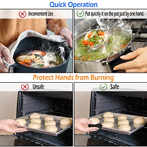 8 Pack Cast Iron Pot Assist Handle Covers, High Heat Resistant Anti-Slip Silicone Skillet Handle Cover for Any Frying Cast Iron Skillet Metal Pan, Washable Reusable Rubber Pot Holder Sleeve Black - size: Black-8 Pack