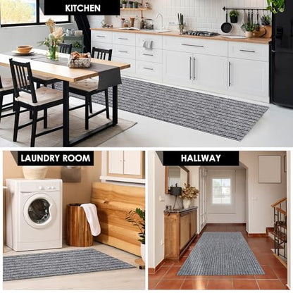 koloko 2ft x 6ft Runner Rug Non-Slip Outdoor Indoor Carpet Runner Custom Size Floor Runners Area Rugs Mat with Rubber Backing for Hallway Entryway Balcony Patio Kitchen Garage Stair Laundry