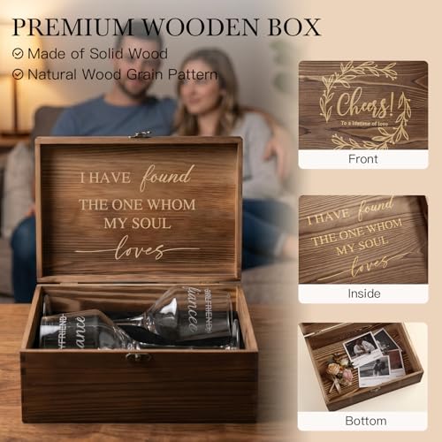 Engagement & Bridal Shower Gifts for Fiancé and Fiancée, Engraved Fiancé Fiancée Wine Glasses with 5-Piece Wine Accessory Kit (Fiance/Fiancee) - style: Fiance/Fiancee