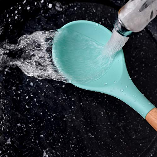 Kitchen Cooking Utensils Set, 27 pcs Non-stick Silicone Cooking Kitchen Utensils Spatula Set with Holder, Wooden Handle Heat Resistant Silicone Kitchen Gadgets Utensil Set