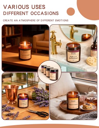 Brown Soy Wax Candle Gift Set - 28oz Large Jar,200-Hour Burn Time,Home Fragrance for Relaxation, Meditation,Gifts for Women, Housewarming, Home Decor