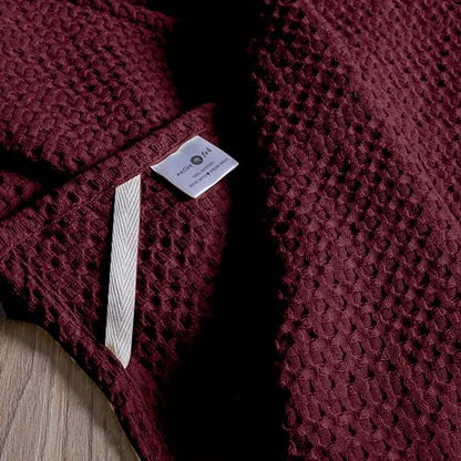 Native Fab 100% Cotton Premium Waffle Kitchen Towels, 4 Pack, 16" x 26", Super Absorbent Reusable Cleaning Cloths, Tea Towels, Machine Washable Hand Towels, Burgundy Wine - color: Burgundy Wine Premium, size: Set of 4