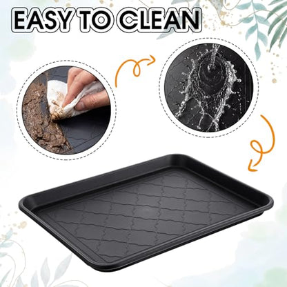 Novabright 6 Pcs Boot Tray with 24 Pcs Anti-Slip Pads Waterproof Boot Mat Wet Shoe Tray & Pet Food Mat, Multi-Purpose Garden Tool for Entryway Indoor Boots Shoes Pets (16.7x12.8 Inch) - size: 16.7x12.8 Inch