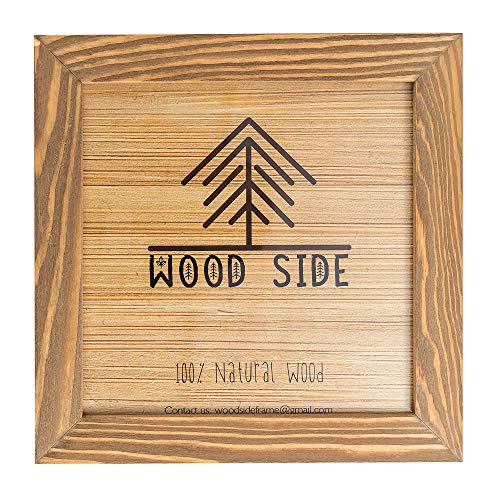Rustic Wooden Square Picture Frame 12x12 Inch - 100% Natural Solid Eco Distressed Wood for Wall Mounting Photo Frame - Walnut - size: 12x12