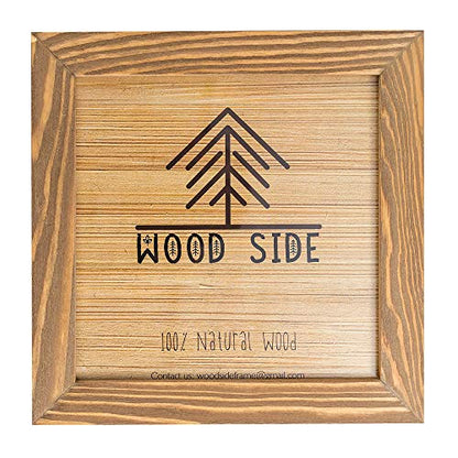 Rustic Wooden Square Picture Frame 12x12 Inch - 100% Natural Solid Eco Distressed Wood for Wall Mounting Photo Frame - Walnut - size: 12x12