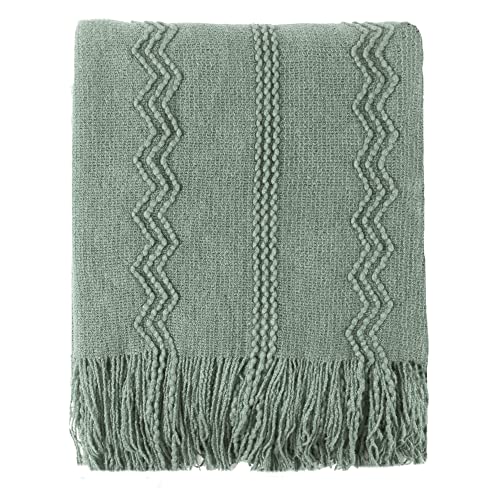 BATTILO HOME Sage Green Throw Blanket for Couch, 50"x60" | Sage Green Decor, Knit Throw Blankets For Bed, Spring Green Throw Blanket - color: Sage, size: 50 x 60 in.