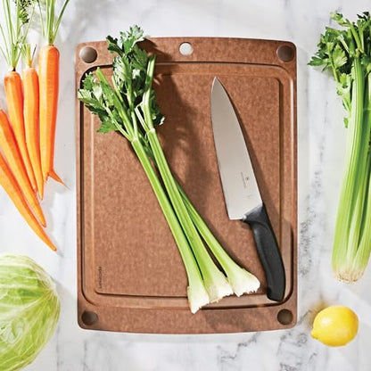 Epicurean All-In-One Cutting Board with Non-Slip Feet and Juice Groove - Non-toxic, Dishwasher Safe, Made in the USA, 17.5" x 13", Nutmeg - color: Nutmeg/Brown, size: 17.5"L x 13"W
