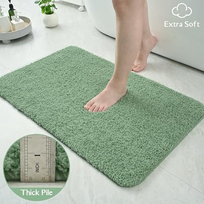 Sage Green Bathroom Rug Set 2 Piece Bath Mat 21x34 U Shape Toilet Rug 21x21 | Absorbent,Washable,Non Slip Bathroom Rugs Sets,Contour Mat for Toilet - color: Sage Green