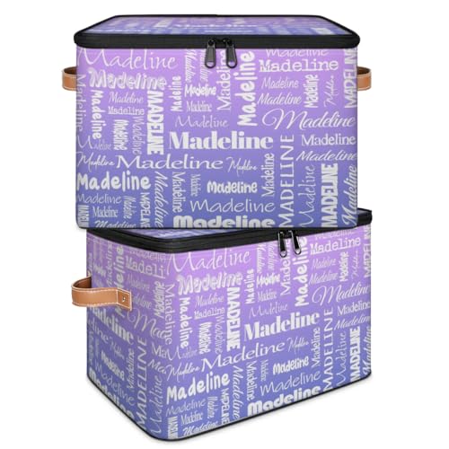 Custom Storage Basket with Name, Personalized Keepsake Box, Purple | Foldable Fabric Gradient Large Memory Bin with Handle Lid Lightweight Waterproof Dustproof, 14"L x 10.2"W x 10.4"H - color: Option 23