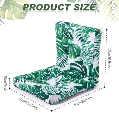 Hoteam 4 Set Outdoor Patio Chair Cushions 20 x 42 in Deep Seat Waterproof Patio Cushions Set for Furniture Replacement Removable Seat and Back (Monstera Deliciosa) - style: Monstera Deliciosa