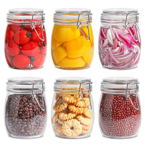 ComSaf Round Glass Jars with Airtight Lids 25 oz 6 Pack Pickling | Flour sugar rice, Preserving canning, Pantry organization, Kitchen storage, Dry goods, Sourdough fermenting, Mason jars - size: 25oz*6