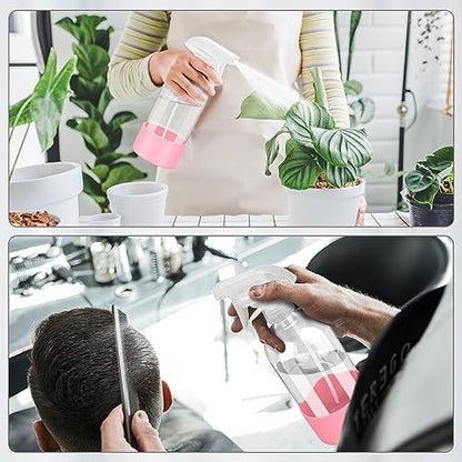 Rionisor Glass Spray Bottles with Silicone Sleeve Protection, Empty 16 oz Refillable Containers, Reusable Spray Bottles with Adjustable Nozzle for Hair, Cleaning Solutions, 1 Pack Pink - color: Pink, style: 1 Pack