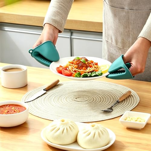 Silicone Baking Oven Mitts & air Fryer Rubber heatproof Gloves, Fit for Steamer, bakeware, Grill & Outdoor BBQ, 1 Pair