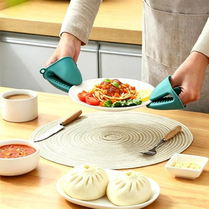 Silicone Baking Oven Mitts & air Fryer Rubber heatproof Gloves, Fit for Steamer, bakeware, Grill & Outdoor BBQ, 1 Pair