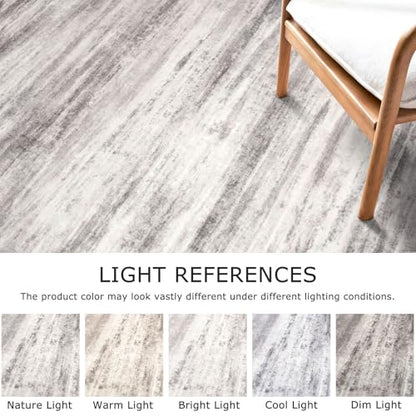 KOZYFLY Modern Abstract Washable Rug Runner 2.6x14 Hallway Rug Runner Non-Slip Soft Kitchen Runner Rugs, Grey/Light Beige/Brown Striped Carpet for Entryway Bathroom - color: Grey/Light Beige/Brown, size: 2'8" x 14' (Runner)
