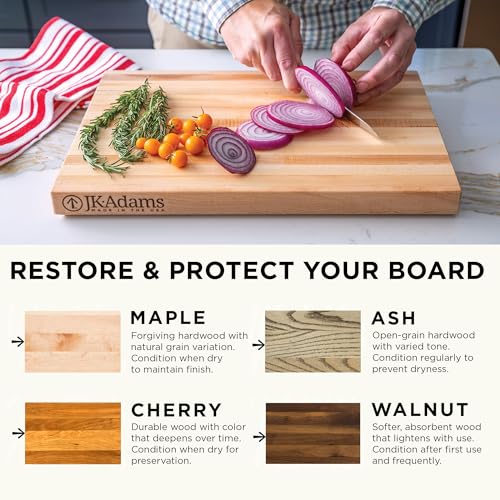J.K. Adams Farmhouse Carving Board w/ Juice Groove, 14" x 20" | Farmhouse Maple Carving Board with Juice Groove Keeps Counters Clean During Everyday Meal Prep