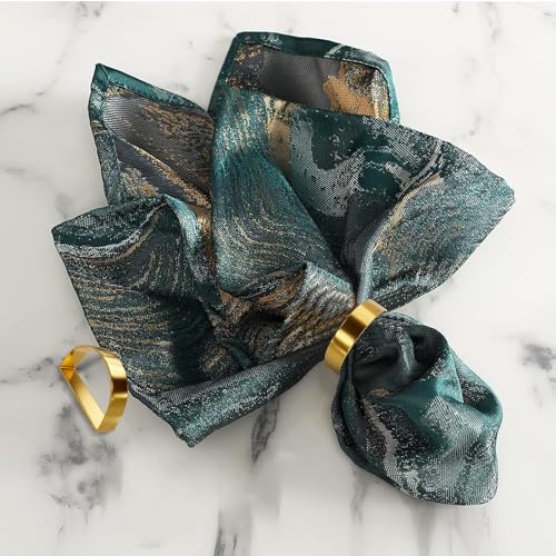 8 Pcs Gold Napkin Rings-Stainless Steel Napkin Rings(Semicircle) | Metal Napkin Ring for Table Settings Wedding Christmas Party Dinner Table - size: 8 Gold
