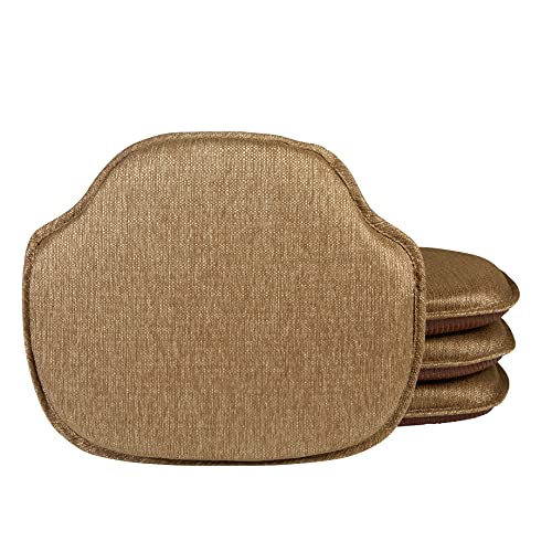 Klear Vu Gripper Omega Non-Slip Windsor Chair Cushions with Skid-Proof Seat Pad for Dining Room, Kitchen, and Office Use, 16x15 Inches, 4 Count (Pack of 1), Gold - color: Gold, size: 4 Count (Pack of 1)