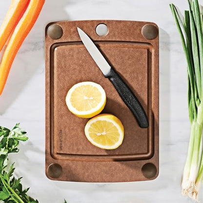 Epicurean All-In-One Cutting Board with Non-Slip Feet and Juice Groove - Non-toxic, Dishwasher Safe, Made in the USA, 10" x 7", Nutmeg - color: Nutmeg/Brown, size: 10"L x 7"W
