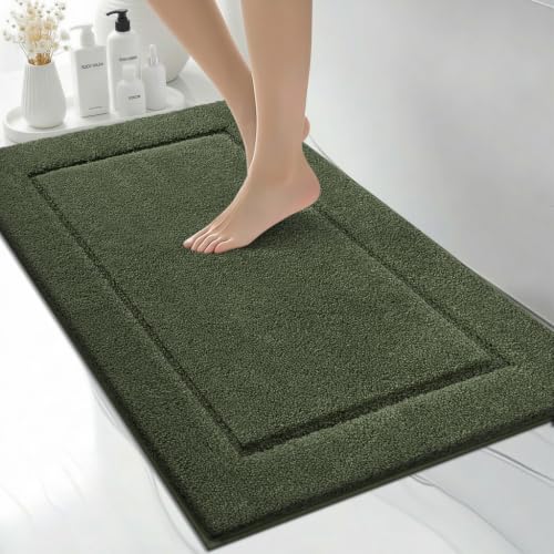 Extra Soft Bathroom Rug 24" x 36", Bath Mat, Throw Rug for Kitchen | Non Slip, Absorbent and Quick Drying, Absorbent, Washable Rug for Bathtub, sink, Shower, Bedroom, Laundry, Floor - color: Sage Green, size: 24" x 36"