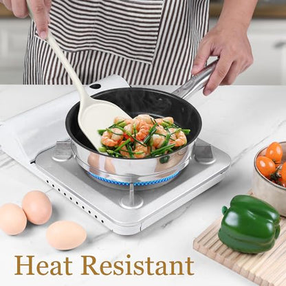 LIANYU 8Pcs Kitchen Cooking Utensils Set, Nonstick Silicone Utensil Sets | Heat Resistant Kitchen Gadgets Essentials for Nonstick Cookware, with Spatula, Spoon, Tuner, Ladle, Dishwasher Safe, White - color: White