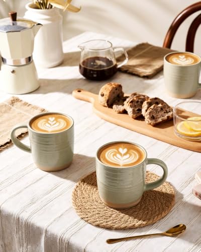 famiware Coffee Mugs Set of 4, 13 oz Mug Set, Ceramic Cup Set with Handle | Stoneware Mug for Coffee, Tea, Latte, Cappuccino, Microwave and Dishwasher Safe, Constellation Series，Honey - color: Constellation-Honey, size: 4 Count (Pack of 1)