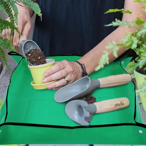Repotting Mat for Indoor Plant Transplanting and Mess Control, Thickened Waterproof Potting Tray Foldable Succulent Potting Mat Portable Gardening Mat Garden Gifts for Women & Men, 27"x 27"