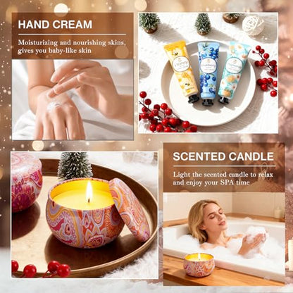 Candle Set, Gifts Set for Women, Teacher Appreciation Gift, Scented Candles & Hand Cream Lotion Set, Mother's Day Gift, Bithday Holiday Gifts for Nurse Her Friend Corworkers Mom Adults