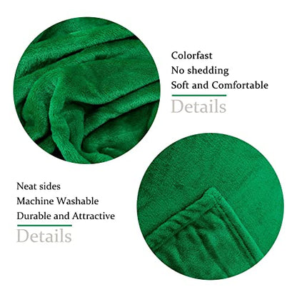 NANPIPER Fleece Blankets Super Soft Flannel Queen Size Blanket for Bed Luxury Cozy Microfiber Plush Fuzzy Blanket,Emerald Green - color: Emerald Green, size: Queen