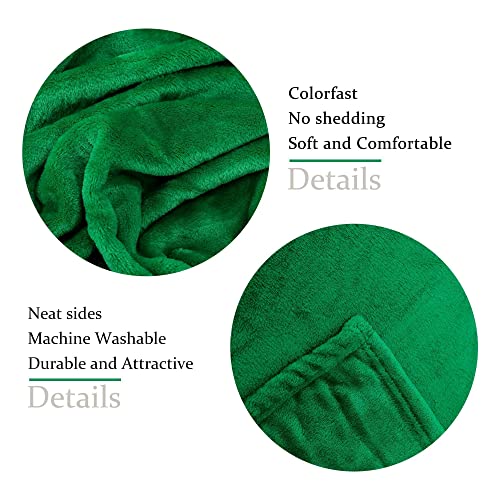 NANPIPER Fleece Blankets, Super Soft Flannel Fuzzy Blanket for Couch, Luxury Cozy Lightweight Microfiber Dog Blanket-Throw Size,Emerald Green - color: Emerald Green, size: Throw