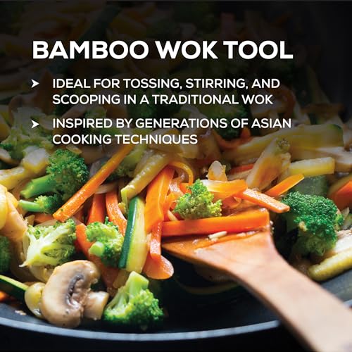 Helen’s Asian Kitchen Natural Bamboo Stir Fry Spatula and Wok Tool, 13.5-Inch - size: 13-Inch, Solid Wok Tool