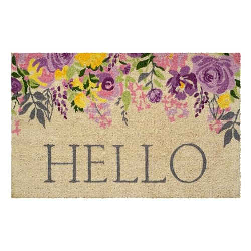 Calloway Mills Blossoming Floral Hello Doormat (30" x 48" x 1.50") - color: Blossoming Floral Hello, size: 2'6" x 4' (Rectangular)