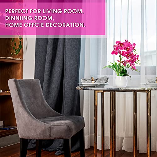 W&W Artificial Orchid Plants and Flowers with Vase, Fake Faux Orchid in Ceramic Pot,19”, Fuchsia - color: Fuchsia 01